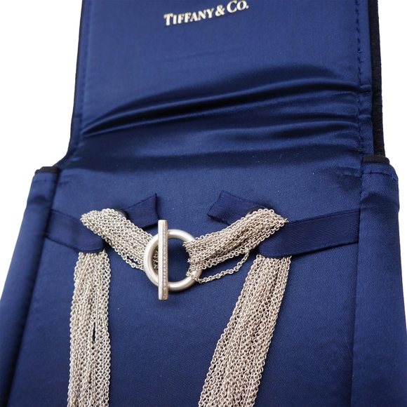 TIFFANY & CO. STERLING SILVER MESH CIRCLE NECKLACE - Picture 3 of 6